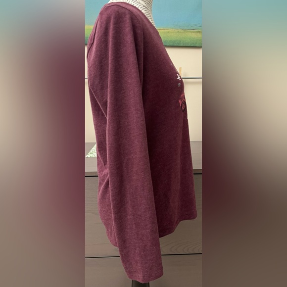 Sonoma Maroon “Most Wonderful Time Of Year” Long Sleeve T-Shirt Size Medium - Picture 2 of 5